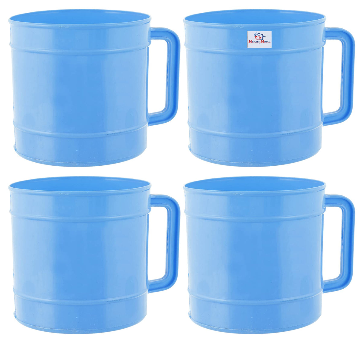 Heart Home Plastic Bathroom Mug, 1 Ltr., Pack of 4 (Blue)