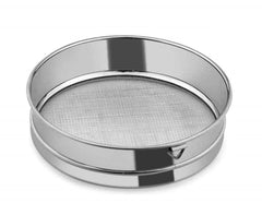 Kuber Industries 2 Pieces Stainless Steel Flour Chalni,Spices,Food Strainers, Atta Chalni,Sieve Set (Silver) -CTKTC038144
