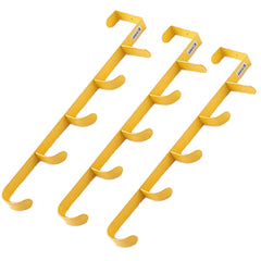 Kuber Industries 5-Level Cloth Hanger|Multipurpose Cloth & Towel Holder|Iron Spray Material|Easy Installation|Interchangeable Over The Door Towel Holder|ZT-3115(Y) Pack of 3|Yellow