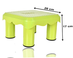 Heart Home Portable,Lightweight, Comfortable Plastic Seating Stool/Patla, Pack of 2 (Yellow)
