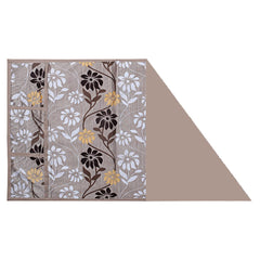 Kuber Industries Floral Print Polyester Fridge Top Cover, Protect for Scratches with 6 Utility Side Pockets (Light Brown)