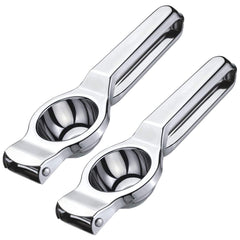 Kuber Industries 2 in 1 Manual Stainless Steel Squeezer/Juicer for Juicing Lemons, Pomegranate, Limes with Bottle Opener- Pack of 2 (Silver)