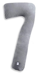 Heart Home Cotton Ultra Soft Hollow Fibre L Shaped Maternity Pillow, Pregnancy Pillow, Body Pillow with Zippered Cover (Grey)-HEART11432, Standard