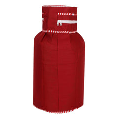 Kuber Industries 2 Pieces Cotton Dust-Water Proof LPG Gas Cylinder Cover (Red) - CTKTC040741