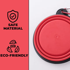 Kuber Industries Dog Food Bowl|Portable & Collapsible Cat & Dog Bowl|Reusable,Durable,Travel-Friendly|Easy to Store Pet Bowls|Perfect Dog Accessories for Indoor & Outdoor Use|LS198R|Red