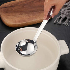 Heart Home Stainless Steel Soup Ladle with Long Handle and Ample Bowl Capacity Perfect for Stirring, Serving Soups and More-Pack of 2 (Silver)