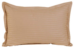 Kuber Industries 2 Pieces Cotton Luxurious Satin Striped Pillow Cover Set-17"x27" (Light Brown) - CTKTC040321, 200 TC