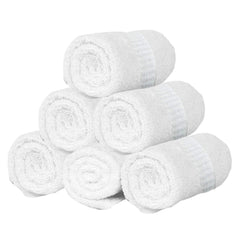 Kuber Industries Cotton 400 GSM Face Towel 14x21 Set White, 6 Pieces -CTKTC8610, Standard (CTKTC08610)