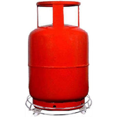 Kuber Industries Stainless Steel Cylinder Trolly with 4 Wheels (Silver, CTKTC021828), Standard