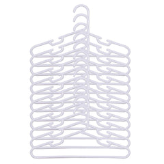 Heart Home Plastic Plastic Baby Hanger Set for Wardrobe|Non-Slip Clothes Hangers|Size 29 x 15 x 1 CM|Pack of 12 Pcs (White)