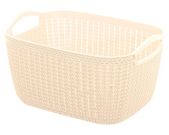 Heart Home Q-5 Designer Plastic Storage Basket For Store Fruits, Vegetables, Magazines, Cosmetics, Stationary Pack of 3 (Beach)-50HH01618