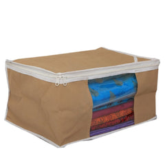 Kuber Industries 18 Piece Non Woven Saree Cover Set, Brown