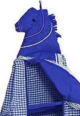 Heart Home Lining Horse Design Cotton Three Cabinet Hanging Baby almirah, Kids Wardrobe, Cloth Organizer, Folding almirah, Toy Box (Blue) - (CTHH014751)