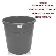 Heart Home Plastic Dustbin|Portable Garbage Basket & Round Trash Can for Home,Kitchen,Office,College,5 Ltr,Pack of 3 (Gray)