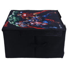 Heart Home Marvel Avengers Shirt Stacker|Foldable Shirt Stacker for Cloth|Non-Woven Wardrobe Organizer for Home With Lid (Black)