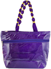 Kuber Industries Laminated Embroidery Hand Bag, Tote Bag, Purse for All Occasion for Women & Girls (Purple)