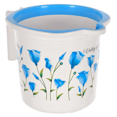 Kuber Industries Floral Print Plastic Bathroom Mug 1.5 Litre Pack of 4 (Blue)-46KM0195, Standard