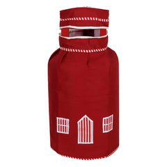 Kuber Industries Cotton Dust-Water Proof LPG Gas Cylinder Cover (Red) - CTKTC40739