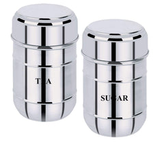 Kuber Industries Steel Container For Kitchen Storage|Airtight Container|Transparent Kitchen Container|500 Ml|Pack of 2 (Silver)