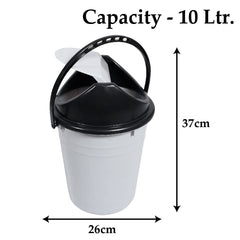 Heart Home Plastic Dustbin with Swinging Lid|Portable Garbage Basket & Round Trash Can for Home,Kitchen,Office,College,10 Ltr (Gray)