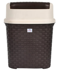 Heart Home Multiuses Plastic Dustbin For Home, Kitchen, Office, Bathroom With Swing Lid 7 Litre (Brown)-47HH0706