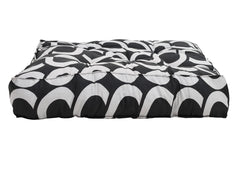 Kuber Industries Geometric Seamless Pattern Microfiber Square Chair Pad|Seat Cushion for Rocking Chair|Indoor/Outdoor|Size 46 x 46 x 8 CM (Black)