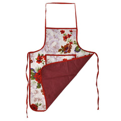 Kuber Industries Apron For Men And Woman|Waterproof Apron For Kitchen|Designer Front Pocket|Adjustable Neck strap & Waist Belt|Unisex Size Standard|RED