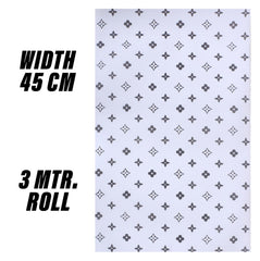 Kuber Industries Shelf Liner | EVA Kitchen Cabinet Shelf Mat | Anti-Slip Bathroom Mat | Fridge Mat | Table Mat | Star Print Print Wardrobe Mat | 3 Meter | White