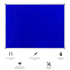Kuber Industries Notice Board For Study Room|Idol For Office, School, Study Room|2 x 3 Feet (Blue)