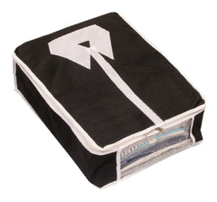 Heart Home Foldable Non-Woven Shirt T-shirt Trousers Jeans Organizer With Clear Window- Pack of 4 (Black) -HS43HEARTH26150