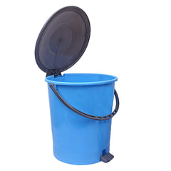 Kuber Industries Plastic 2 Pieces Dustbin Garbage Bin with Handle, 10 Liters (Blue & Grey) - CTKTC022814