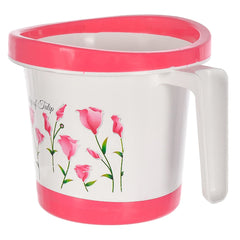 Heart Home Multiuses Leightweight, Unbreakable Strong Plastic Bathroom Mug 1 Litre- Pack of 6 (Pink)-46HH0168