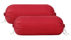 Kuber Industries Linning Design Cotton Bolster Cover- Set of 2, 16"x32" (Maroon)-44KM0153