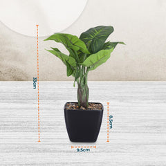 Kuber Industries Artificial Plants For Home Décor|Artificial Flowers For Decoration|Natural Looking Indoor Fake Plants With Pot (Green)
