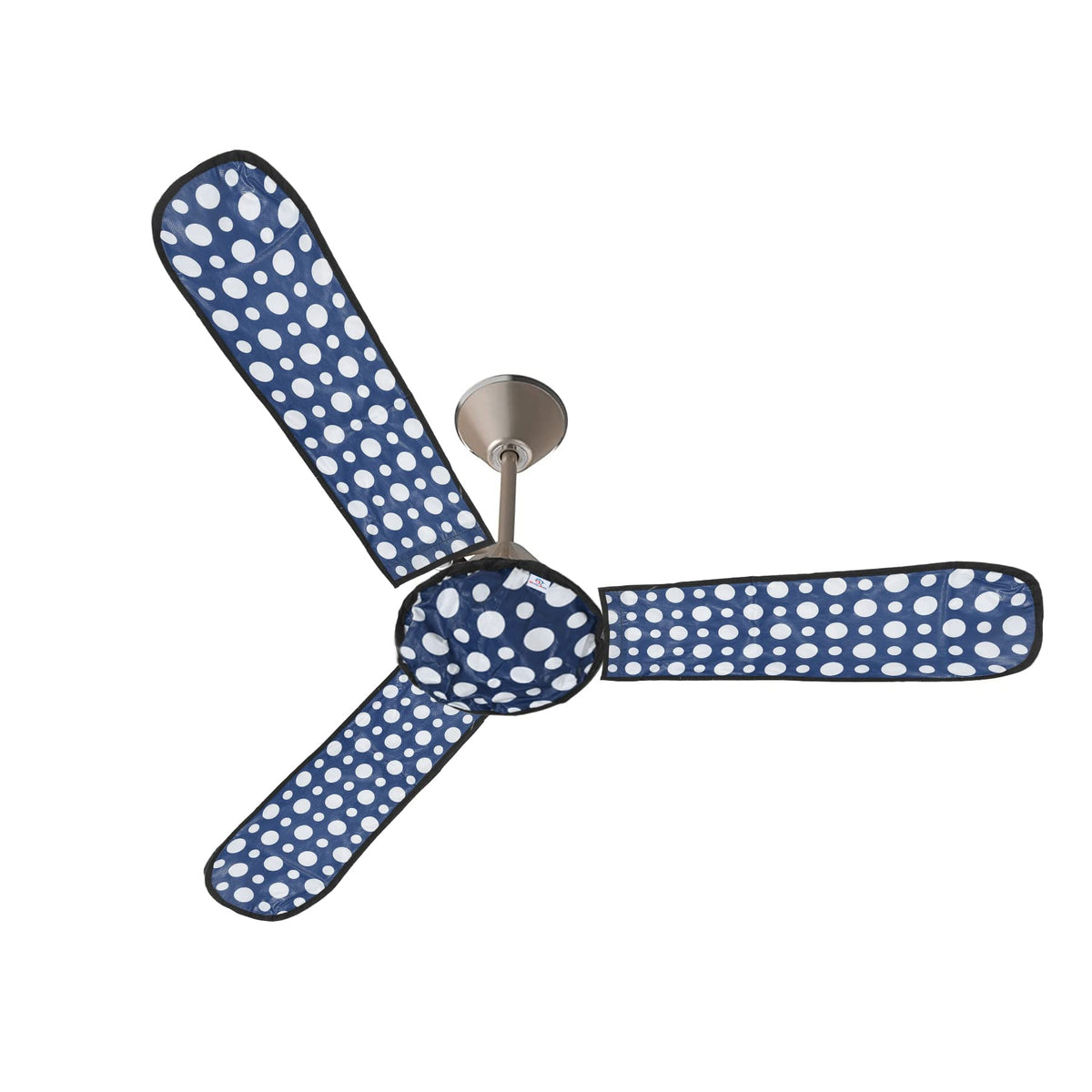 Heart Home PVC Dot Print Dust Proof Three Blade Ceiling Fan Cover (Blue) 54HH4012.