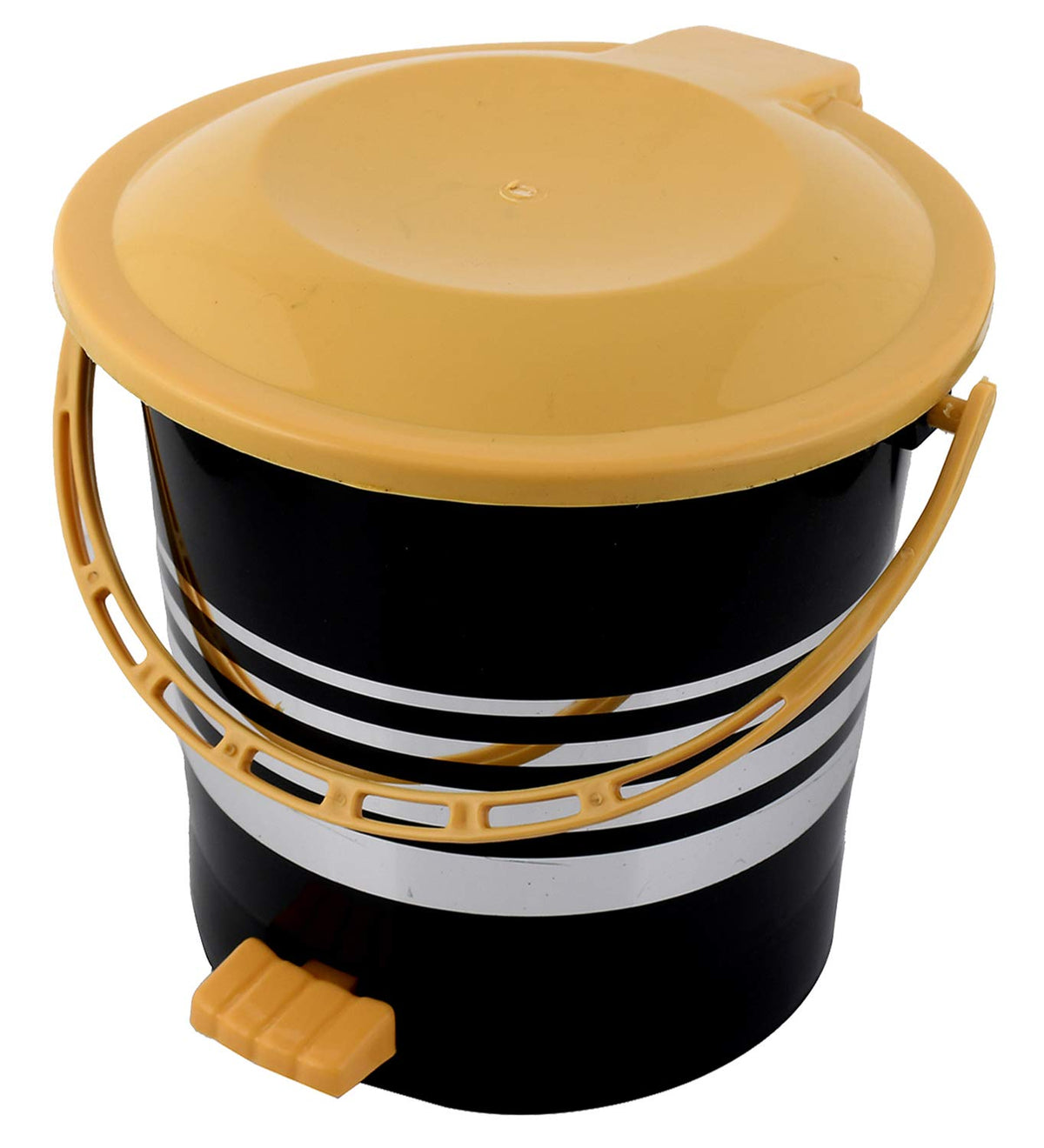 Kuber Industries Plastic Dustbin Garbage Bin with Handle,10 Liters (Yellow) -CTKTC38006