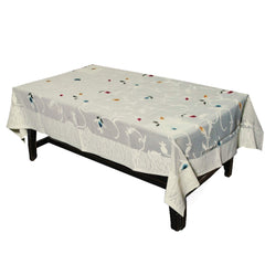 Kuber Industries Leaf Design Cotton 4 Seater Center Table Cover - Cream - CTKTC22315