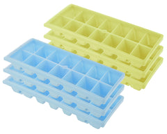 Heart Home BPA Free Easy Release Ice Cube Tray/Bin/Box Set with 14 Section- Pack of 6 (Green & Blue)-HS43HEARTH25788