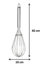 Kuber Industries 2.5 MM 2 Pieces Stainless Steel Hand Blender Mixer Froth Whisker Latte Maker for Milk Coffee Egg Beater Juice,40 cm (Silver) - CTKTC31340
