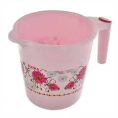 Kuber Industries Floral Printed Rambo Deluxe Virgin Plastic 2 Pieces Bathroom Mug, 1800 ml (Blue & Pink)-KUBMART3147