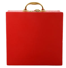 Heart Home 4 Rods Bangle Organizer Box Soft Leather Coated Jewelry Storage Case With Small Mirror & Lock System (Maroon)