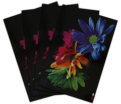 Kuber Industries Flower Printed PVC Waterproof, Oil Proof, Easy to Clean Placemats Table Mats for Dining (Set of 4, Multicolour, Polyvinyl Chloride)
