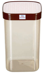 Heart Home Check Deisgn Lid Food Grade BPA Free Plastic Kitchen Container Set,2000ml, Set of 6 (White)