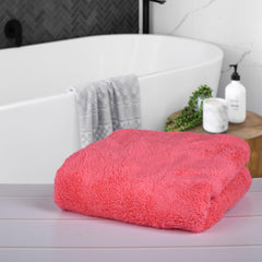 Kuber Industries Cleaning Towel | Reusable Cleaning Cloths for Kitchen | Duster Towel for Home Cleaning | 350 GSM Cleaning Cloth Towel for Car | Bike | 30x60 | Pack of 3 | Dark Pink