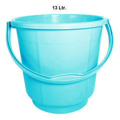 Kuber Industries 2 Pieces Unbreakable Strong Plastic Bathroom Bucket 13 LTR (Green & Pink) -CTKTC37914