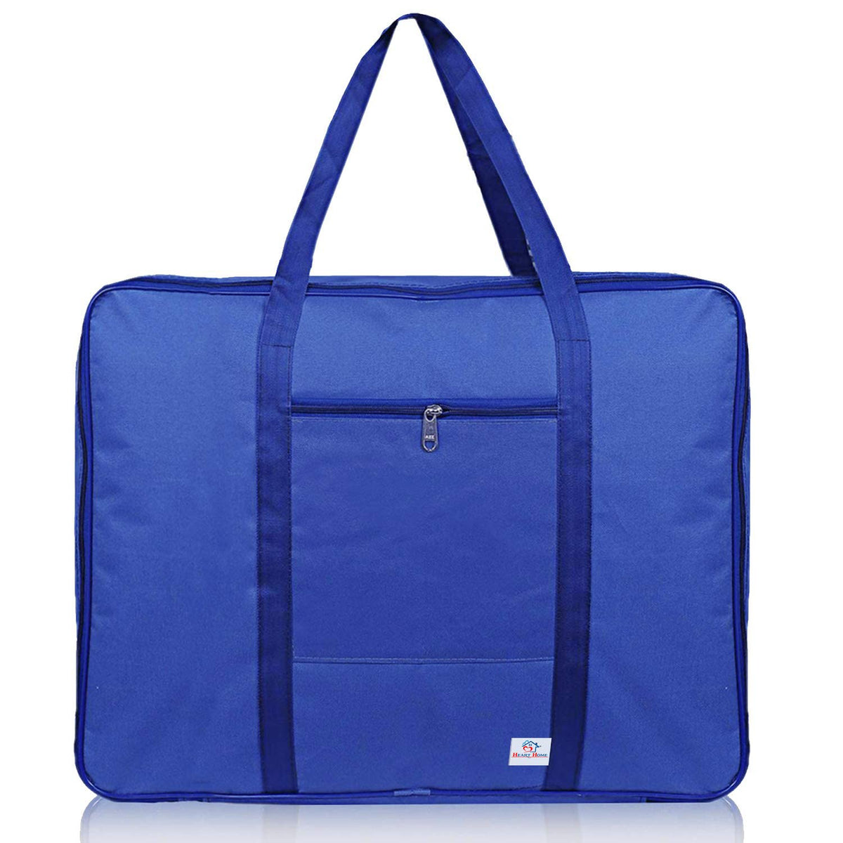 Heart Home Large Lightweight Foldable Multipurpose Storage bag, Cloth Organiser, Travel Bag With Zippered Closure And Handle (Blue)-HS43HEARTH26672