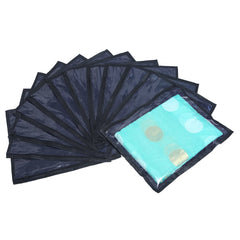 Kuber Industries 12 Piece Non woven Saree Cover Set, Black (KISPM22)