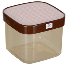 Heart Home Check Deisgn Lid Food Grade BPA Free Plastic Kitchen Container Set,1200ml, Set of 3 (White)