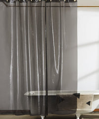Kuber Industries 0.30mm PVC Shower/AC Curtain, 7 Feet (Black Transparent)-HS_38_KUBMART21468, Standard