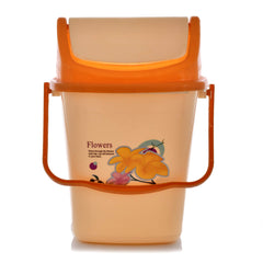 Kuber Industries 2 Pieces Pluto Plastic Swing Printed Garbage Waste Dustbin for Home, Office with Handle, 5 Liters (Cream & Blue)-KUBMART3104